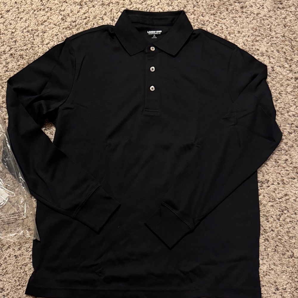 Lands' End Men's Classic Black Polo